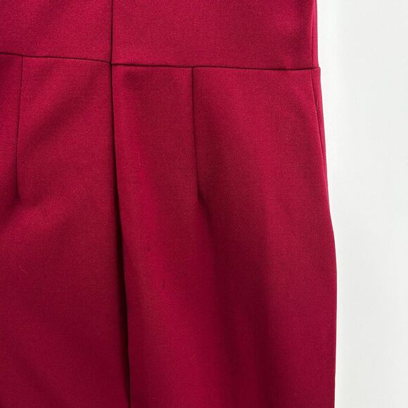 ANTHROPOLOGIE BHLDN Burgundy Red Pleated High Neck Bridesmaid Maxi Dress Size 6 - Picture 9 of 9